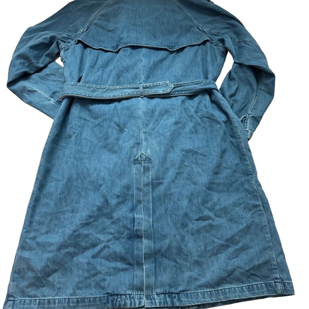 Lauren Ralph Lauren Light Blue Denim Trench Coat 16W - Picture 5 of 14